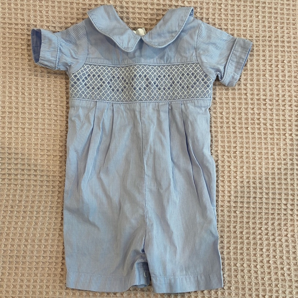 Zucchini Smocked Blue Shortall
